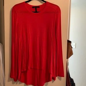 BCBG bright red long sleeve flowy top size M